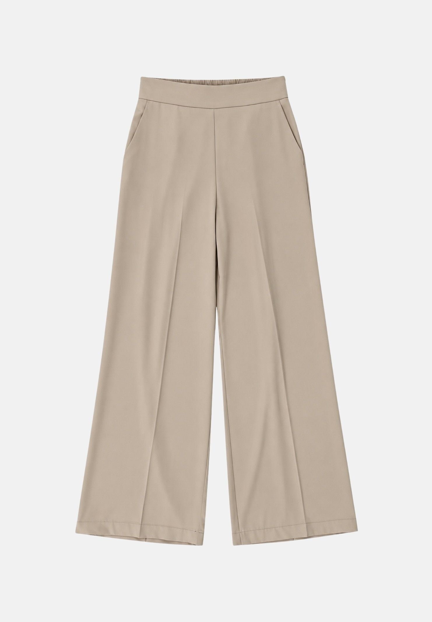 VICOLO Pantaloni palazzo vaniglia per donna con gamba ampia, pinces frontali e linea sartoriale. TAC0409 ACU04 VICOLO 