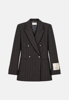 VICOLO Blazer BLAZER DOPPIOPETTO GESSATO Antracite grigio antracite scuro da donna, con fantasia gessata a righe sottili, revers a lancia, chiusura doppiopetto con bottoni e particolare etichetta applicata sulla manica. TAC0412 ACFANT VICOLO 