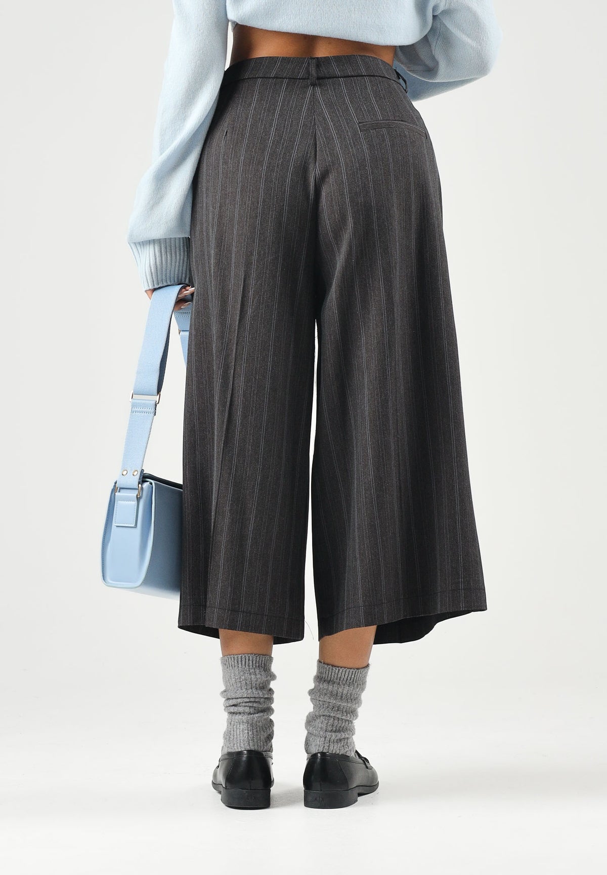 VICOLO Pantaloni palazzo gessati grigio antracite da donna TAC0413 ACFANT VICOLO 
