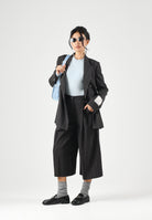VICOLO Pantaloni palazzo gessati grigio antracite da donna TAC0413 ACFANT VICOLO 