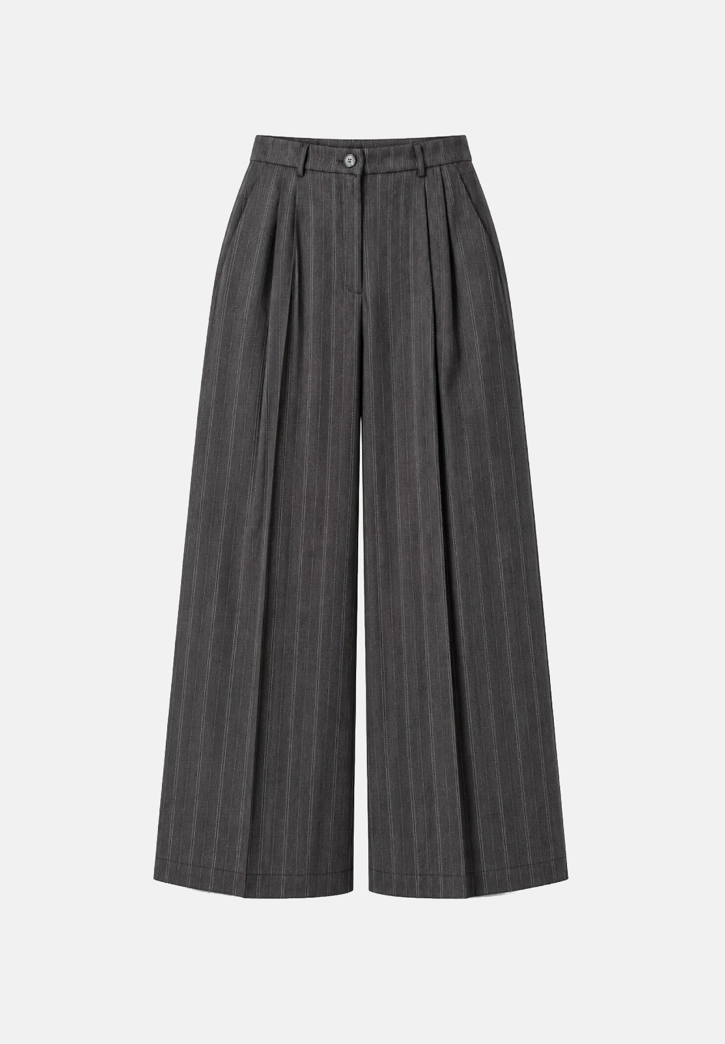 VICOLO Pantaloni palazzo gessati grigio antracite da donna TAC0413 ACFANT VICOLO 