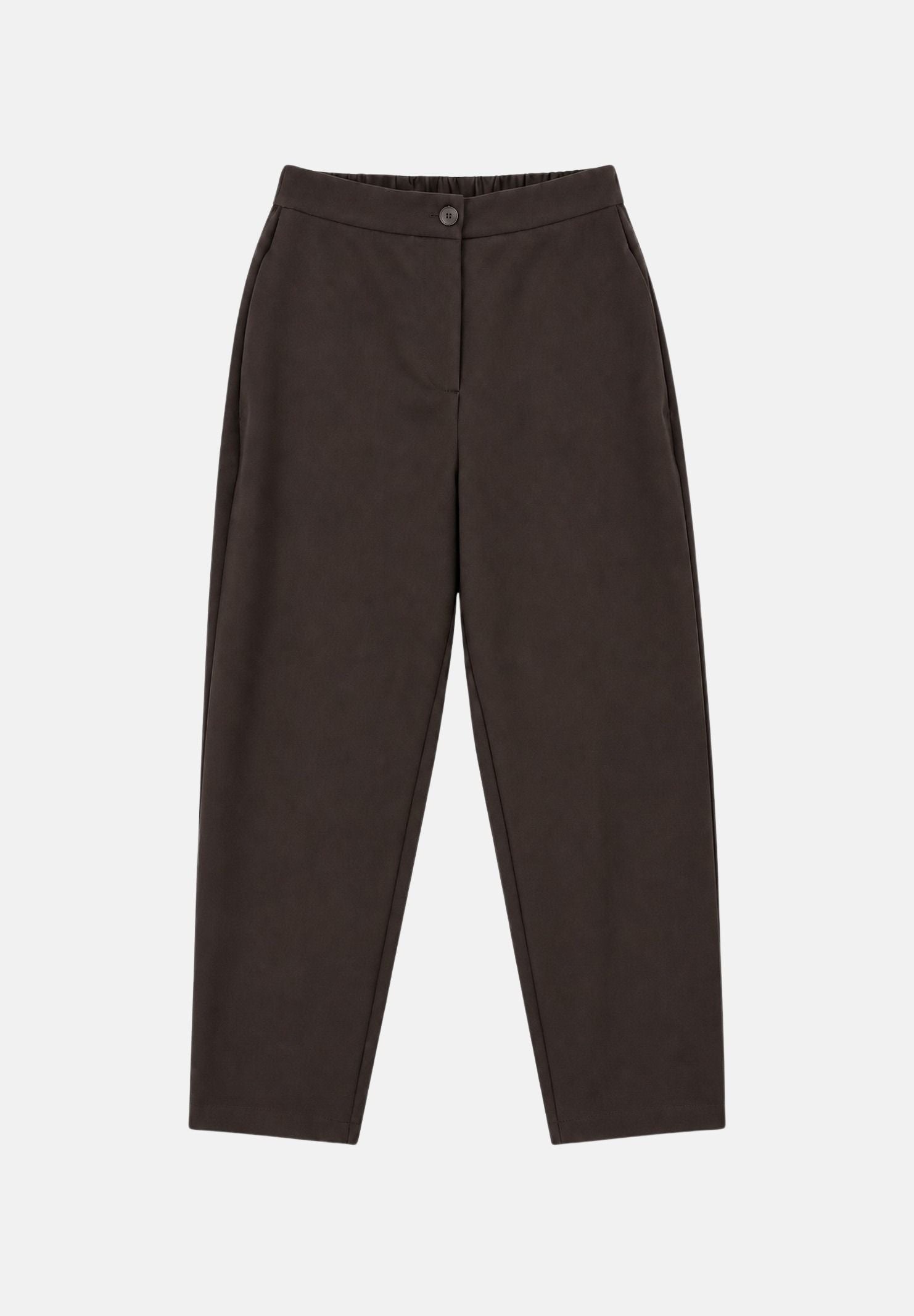 VICOLO Pantaloni CARROT marroni per donna con elastico in vita e gamba affusolata. TAC0418 ACU69 VICOLO 