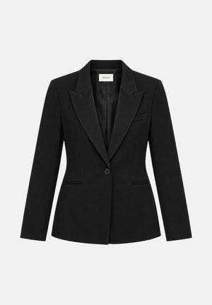 VICOLO Giacca basic nera per donna con revers a lancia, spalline e chiusura monopetto. TAC0419 A99 VICOLO 