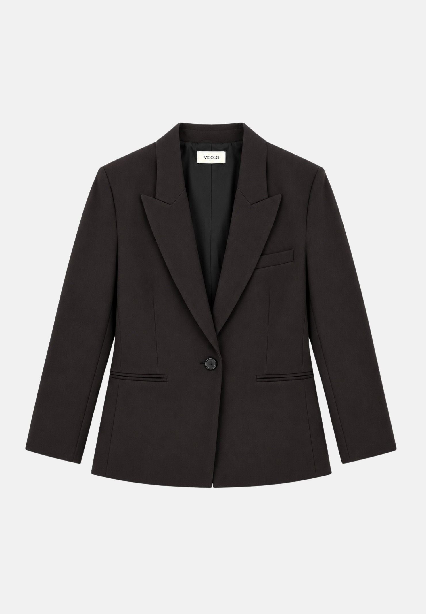 VICOLO Giacca sfiancata con revers a lancia marrone per donna con chiusura monopetto TAC0419 ACU69 VICOLO 