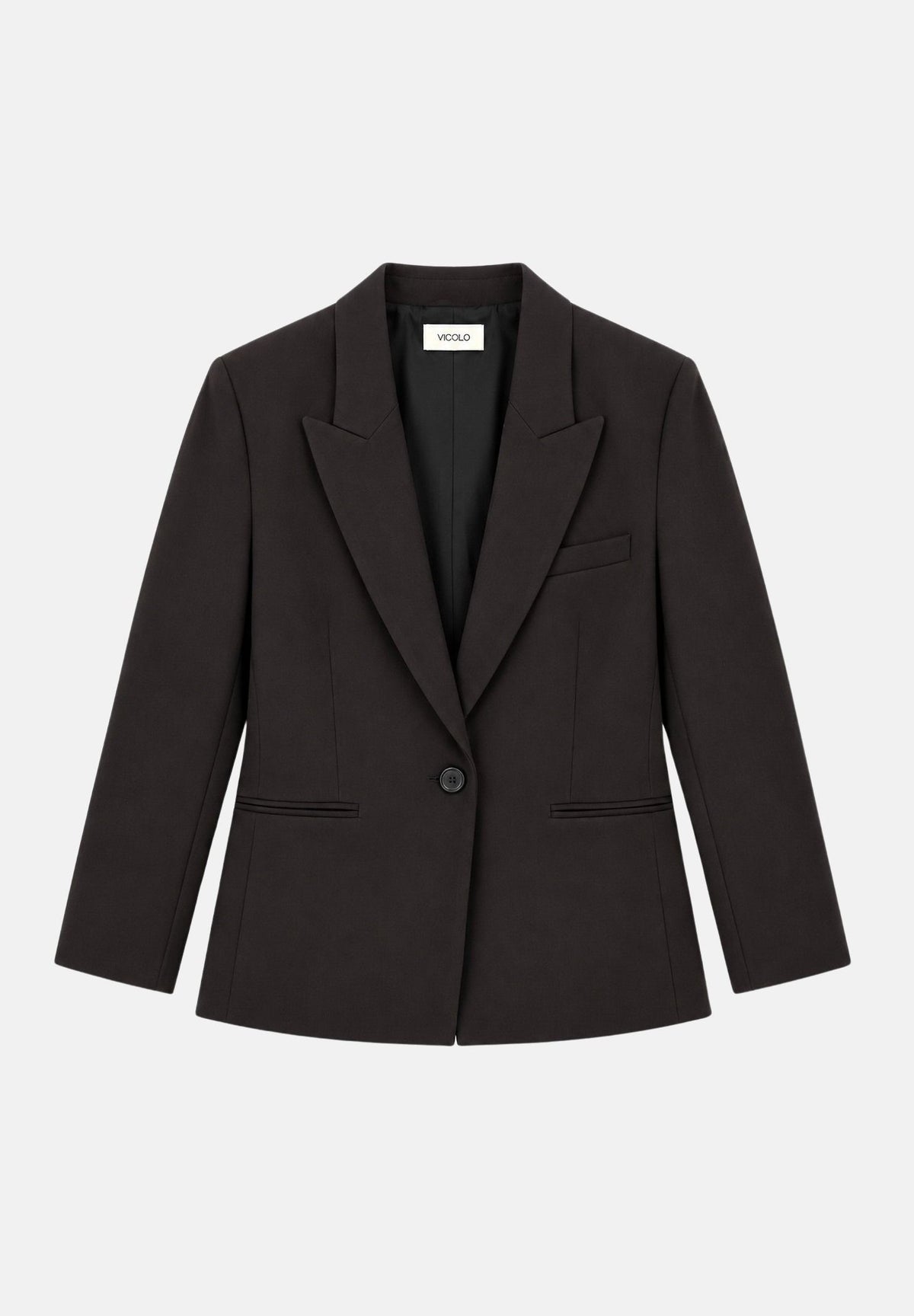VICOLO Giacca sfiancata con revers a lancia marrone per donna con chiusura monopetto TAC0419 ACU69 VICOLO 