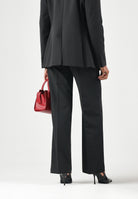 VICOLO Pantaloni  palazzo neri per donna con gamba larga, tasche alla francese e piega stirata. TAC0420 A99 VICOLO 
