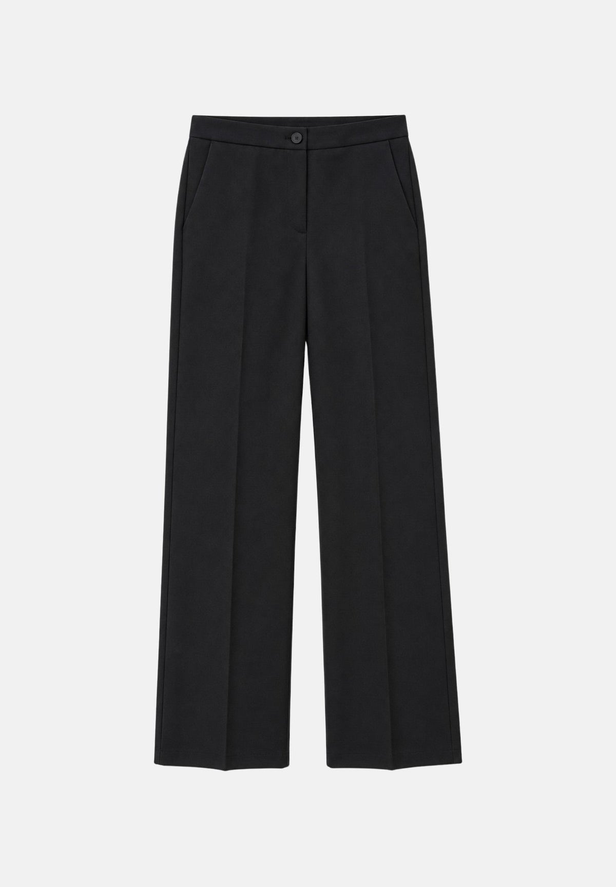 VICOLO Pantalone a palazzo nero per donna con gamba larga, tasche alla francese e piega stirata. TAC0420 A99 VICOLO 