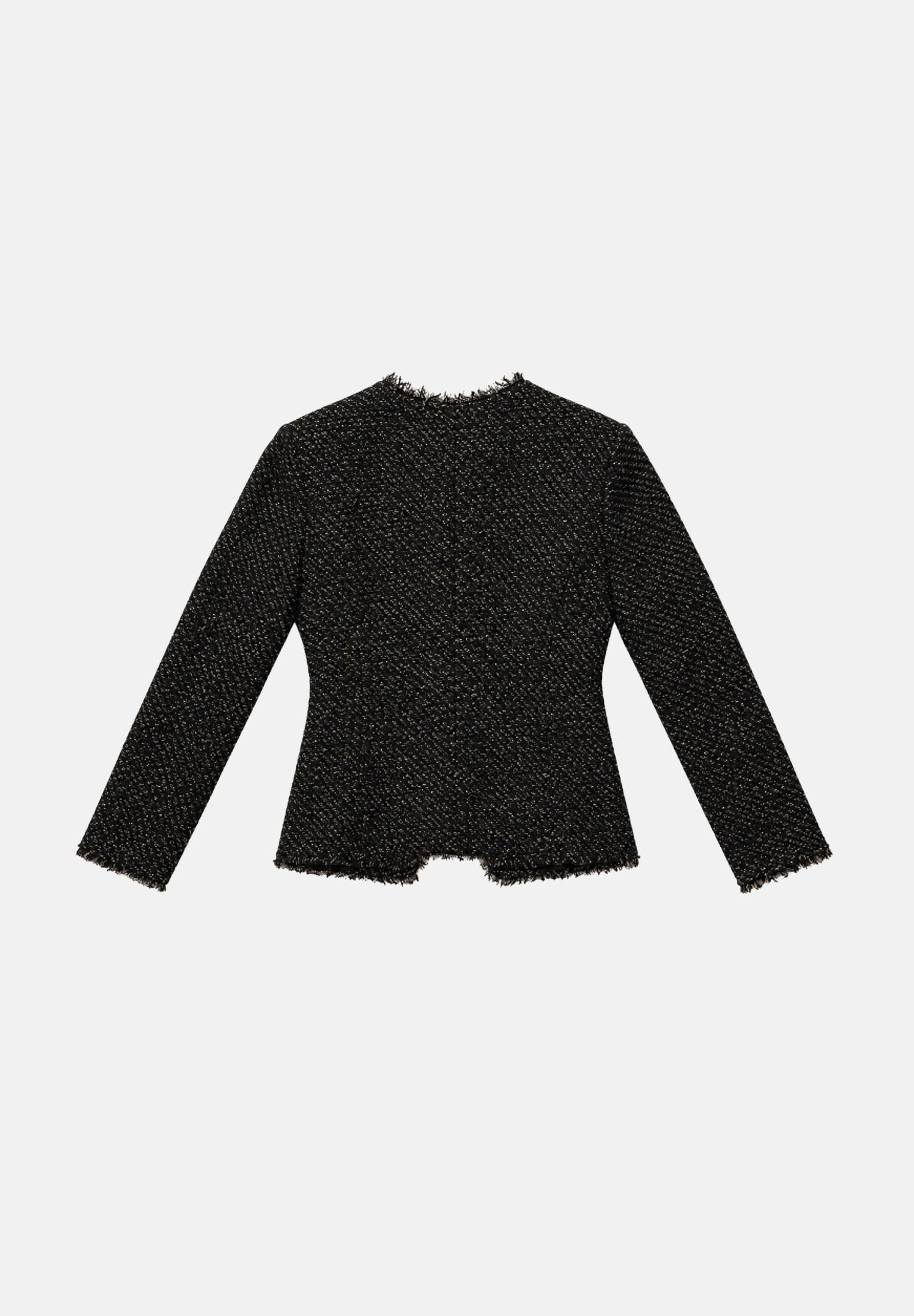 VICOLO Giacca nero-moro per donna con elegante trama lavorata, bottoni gioiello dorati e taglio corto strutturato. TAC0425 ACFNE VICOLO 
