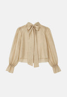 VICOLO Camicia manica lunga vaniglia da donna con collo da annodare e fiocco TAC0430 ACU04 VICOLO 