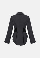 VICOLO Giacca corsetto antracite per donna con revers, chiusura monopetto e lacci laterali regolabili. TAC0436 A195 VICOLO 
