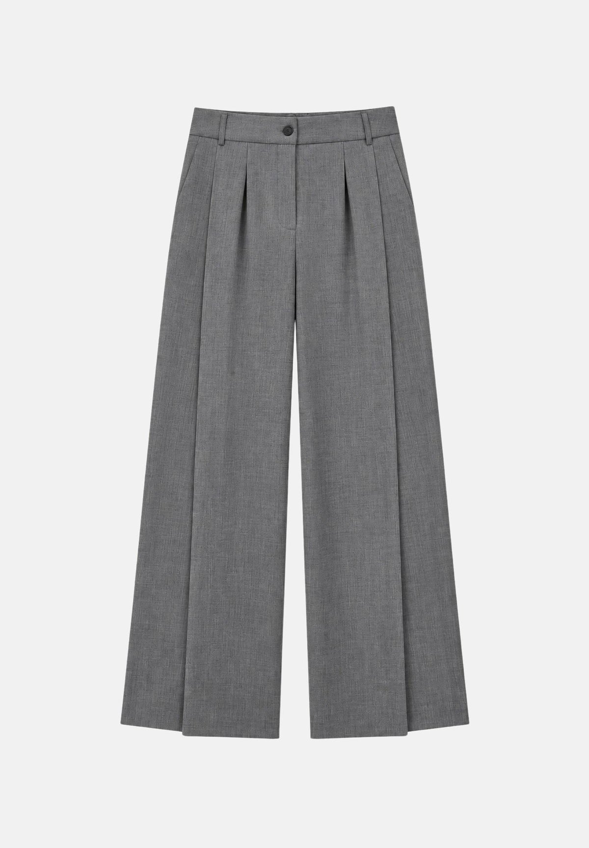 VICOLO Pantalone palazzo grigio da donna con gamba ampia, vita alta e tasche laterali alla francese. TAC0438 A193 VICOLO 