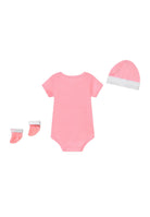 Set neonato rosa e bianco, composto da cappellino body e calzini LC0028A6A CONVERSE