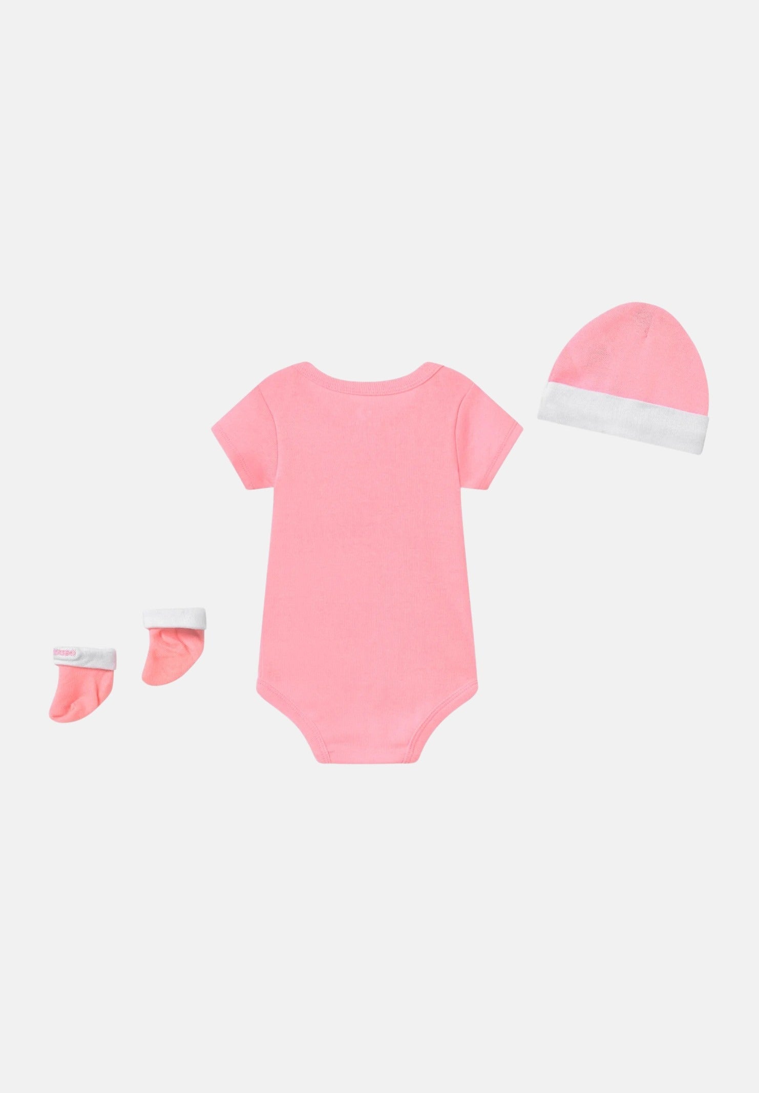Set neonato rosa e bianco, composto da cappellino body e calzini LC0028A6A CONVERSE