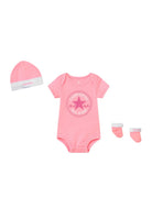 Set neonato rosa e bianco, composto da cappellino body e calzini LC0028A6A CONVERSE