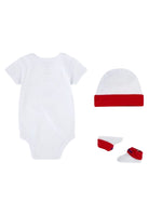 Set neonato bianco blu rosso, composto da cappellino body e calzini LC0028R4F CONVERSE