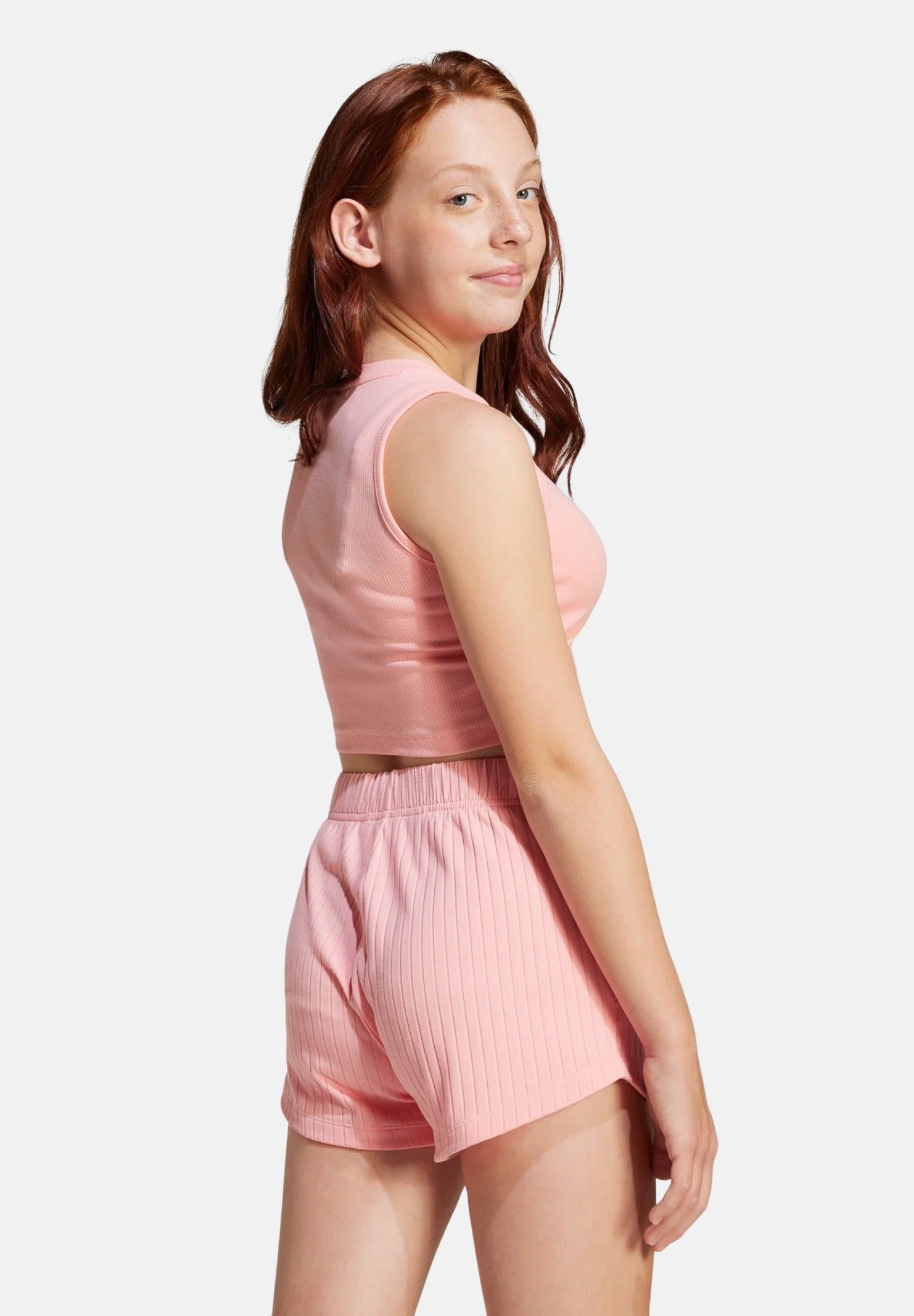 ADIDAS ORIGINALS Canotta Ribbed rosa da bambina JC8432 . ADIDAS ORIGINALS 