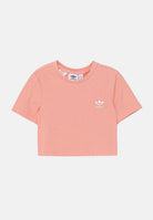 ADIDAS ORIGINALS T-shirt a manica corta Ribbed Crop rosa da bambina JC8441 . ADIDAS ORIGINALS 