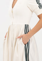 ADIDAS ORIGINALS Abito midi DIRNDL panna da donna KF2301 . ADIDAS ORIGINALS 