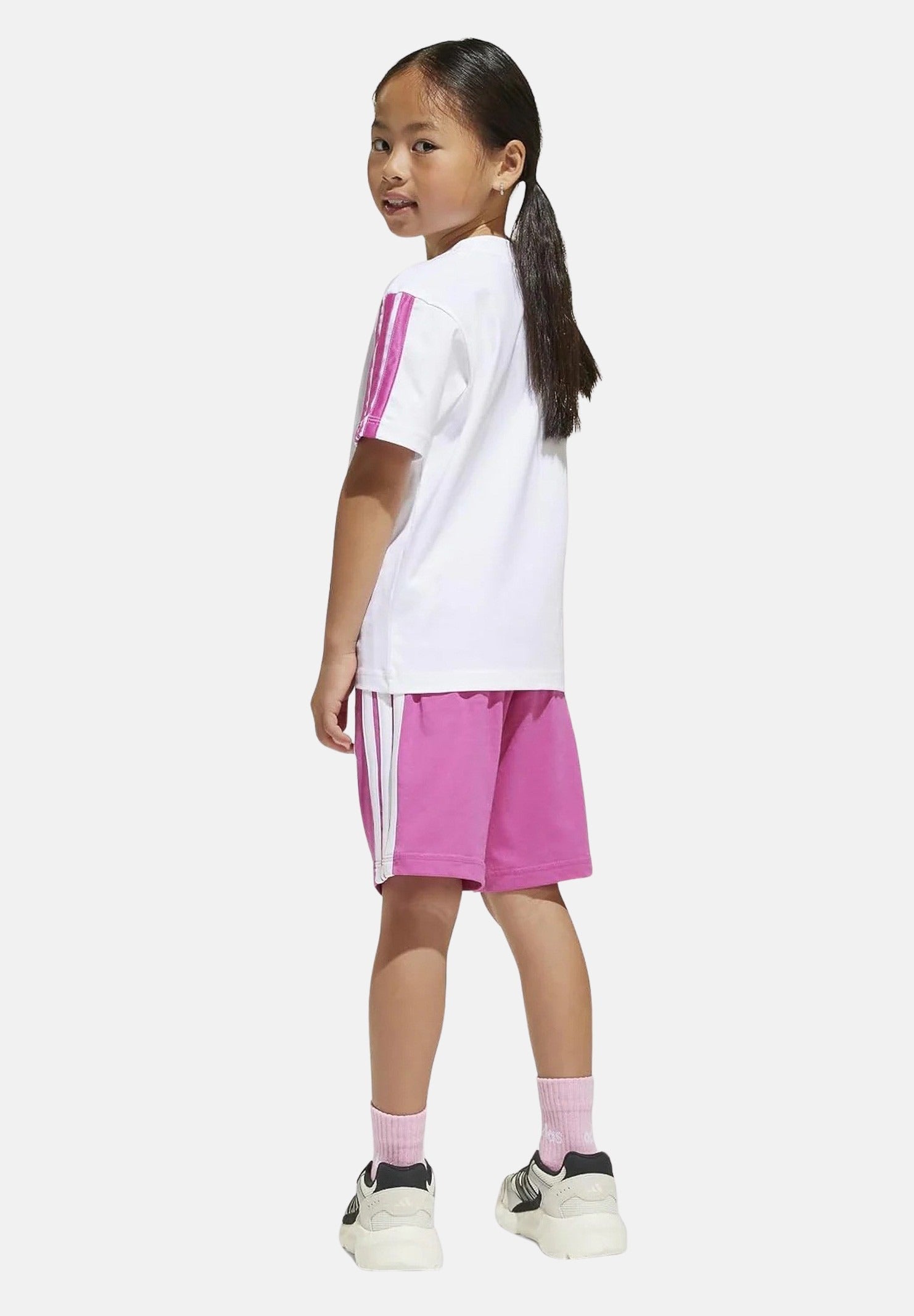 ADIDAS PERFORMANCE Completino Essentials bianco e fucsia da bambina JC9620 . ADIDAS PERFORMANCE 