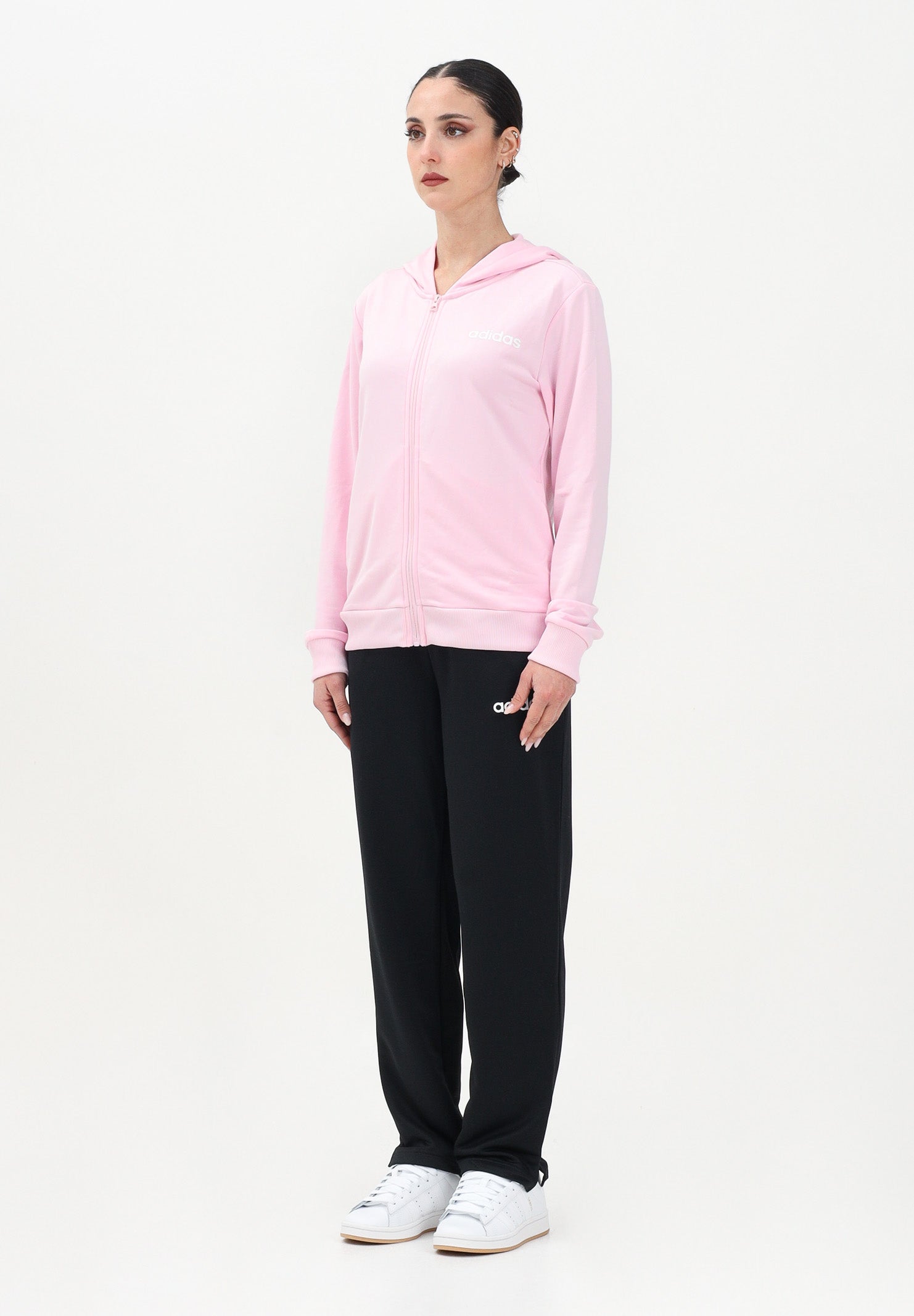ADIDAS PERFORMANCE Tuta sportiva Essentials Linear rosa e nera da donna JD2702 . ADIDAS PERFORMANCE 