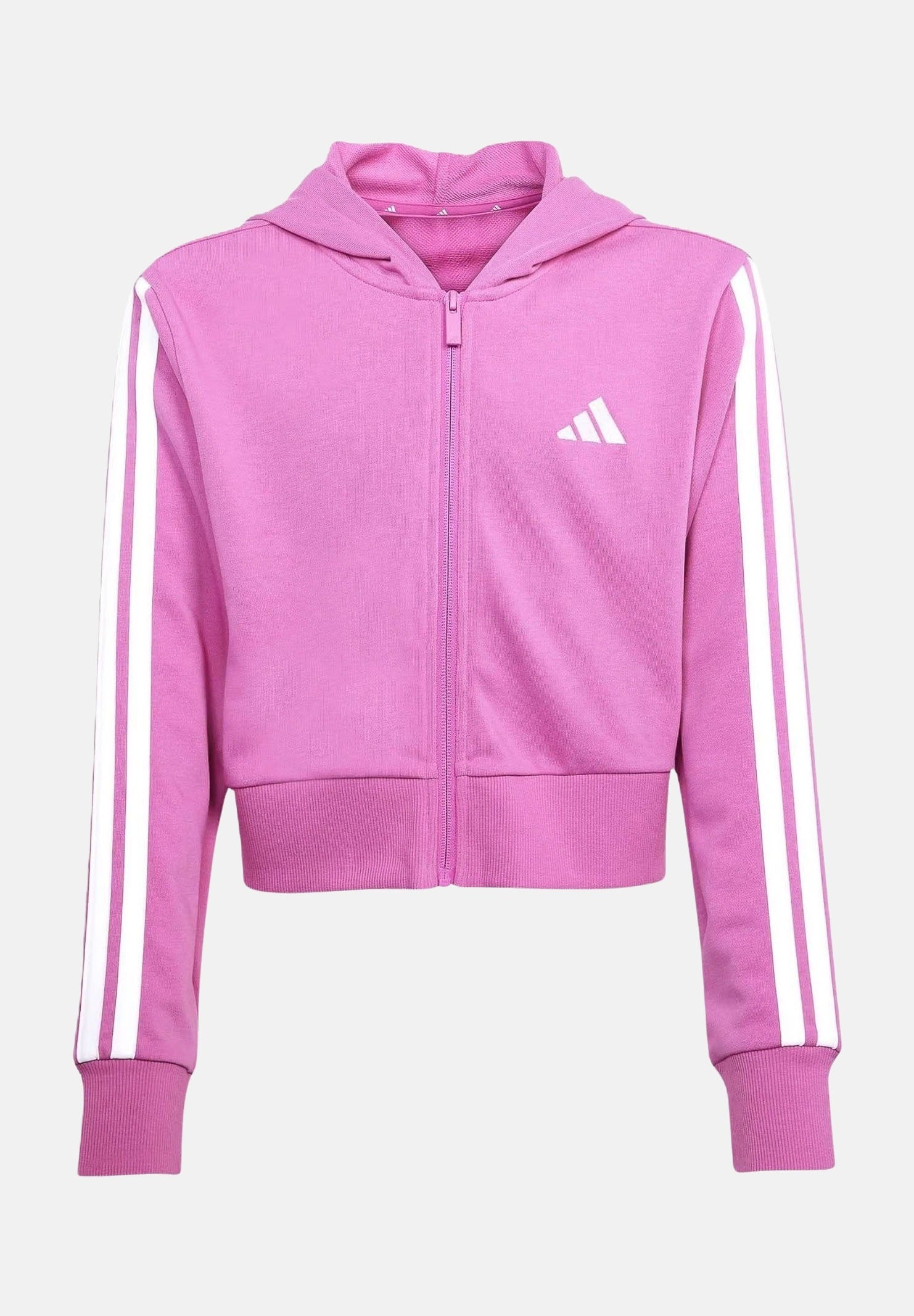 ADIDAS PERFORMANCE Felpa con zip Essentials 3-Stripes French Terry fucsia da bambina JD8165 . ADIDAS PERFORMANCE 