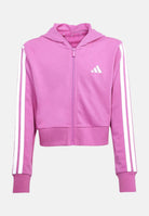 ADIDAS PERFORMANCE Felpa con zip Essentials 3-Stripes French Terry fucsia da bambina JD8165 . ADIDAS PERFORMANCE 