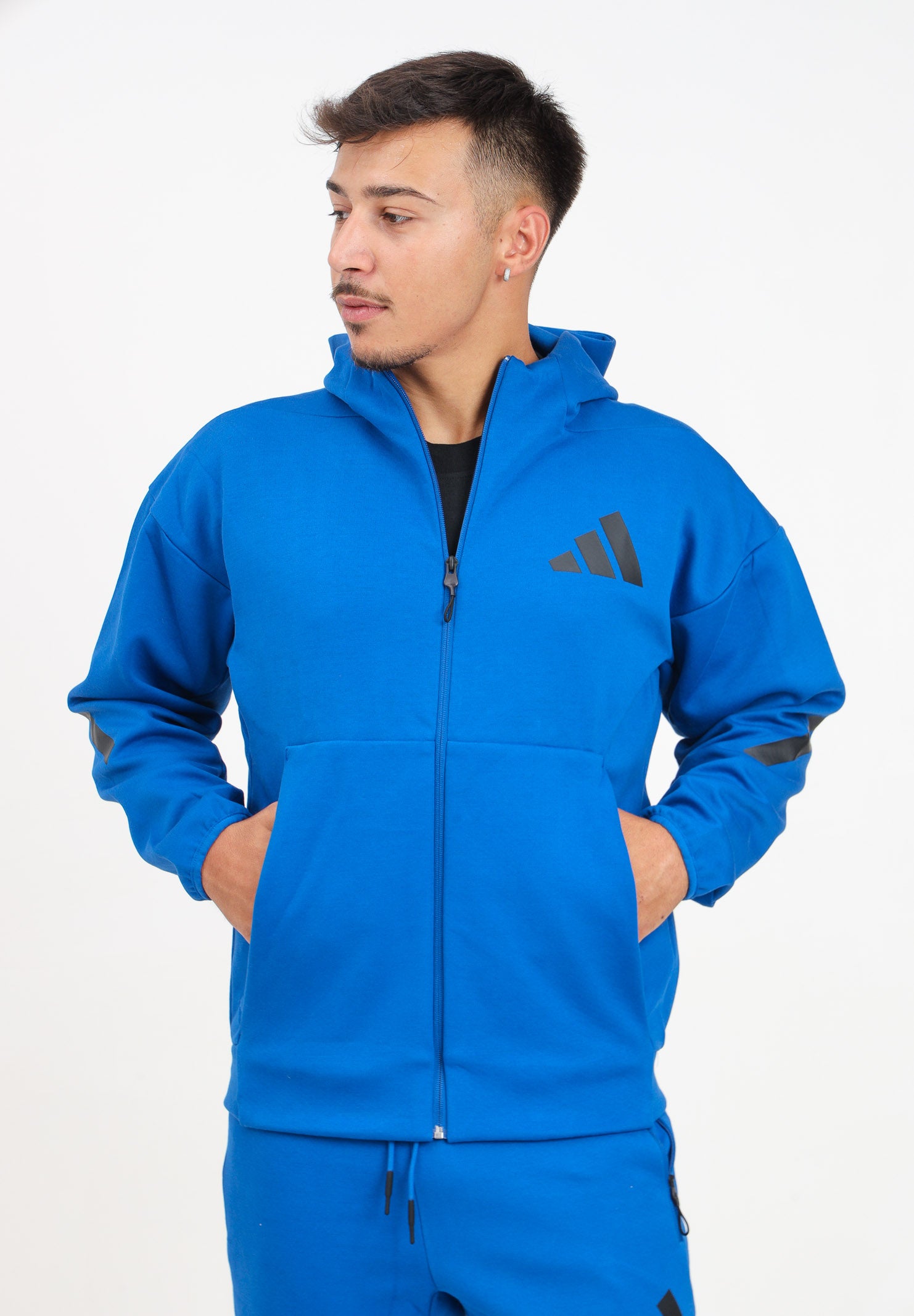 Felpa con zip Z.N.E. blu da uomo JF6388 . ADIDAS PERFORMANCE 