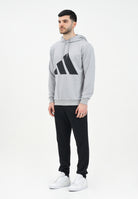 ADIDAS PERFORMANCE Tuta Sportswear Big Logo French Terry nera e grigia da uomo JI8870 . ADIDAS PERFORMANCE 