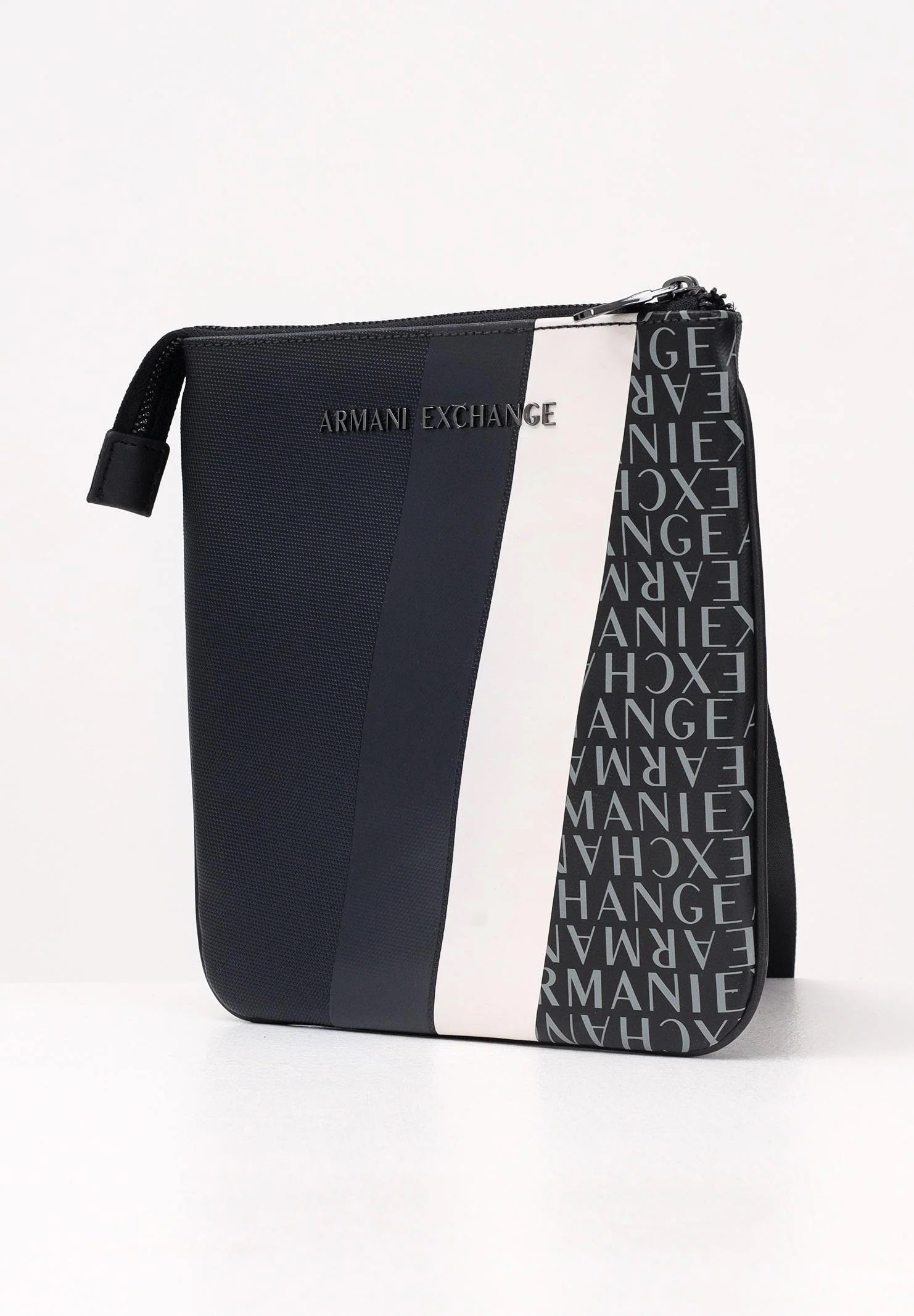 ARMANI EXCHANGE Borsello blu notte da uomo con motivo geometrico e logo XM000164AF11935 MB051 ARMANI EXCHANGE 