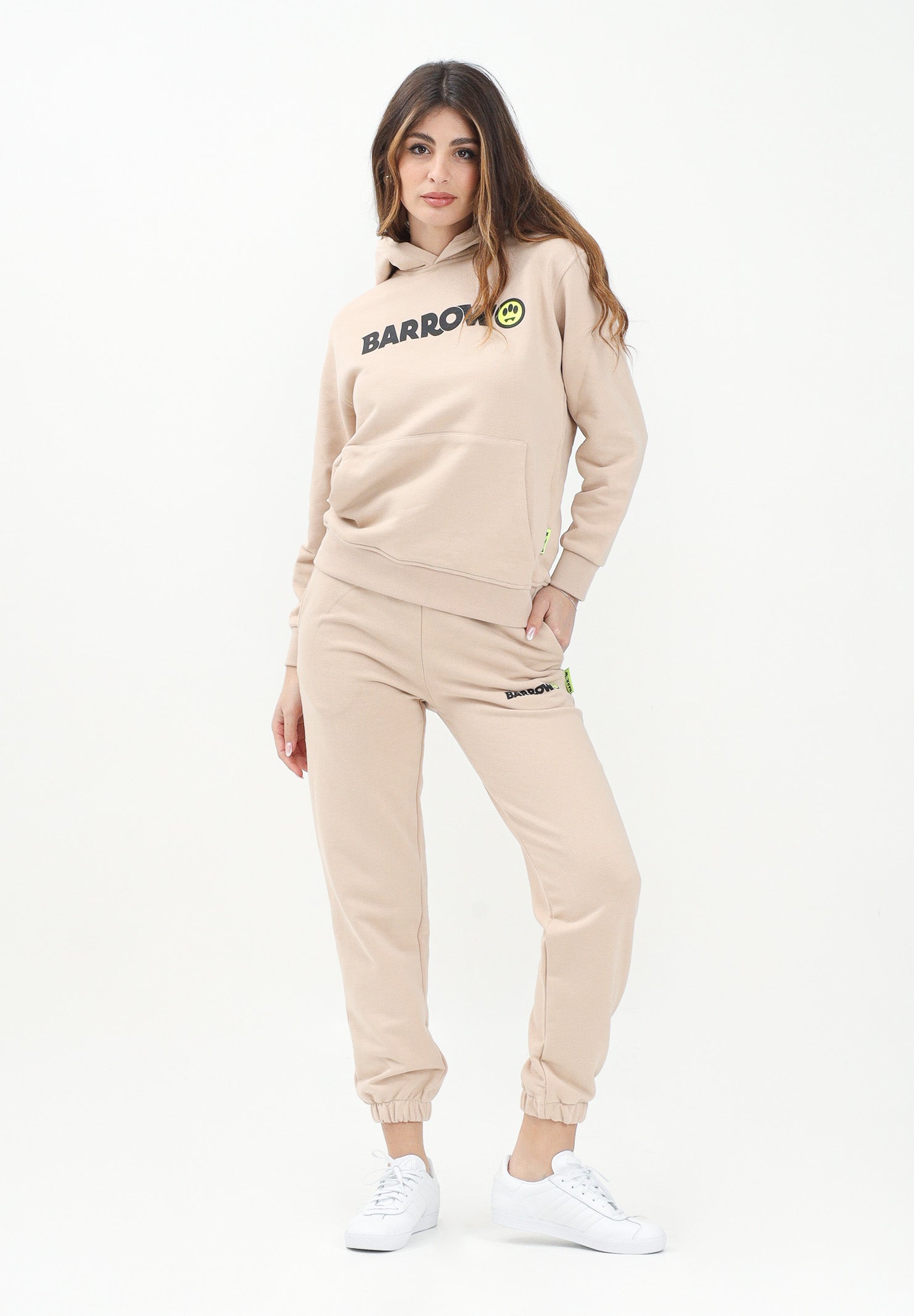 BARROW Pantalone sportivo beige per donna, ragazzi e bambini con stampa logo S5BKJUFP081 092 BARROW 
