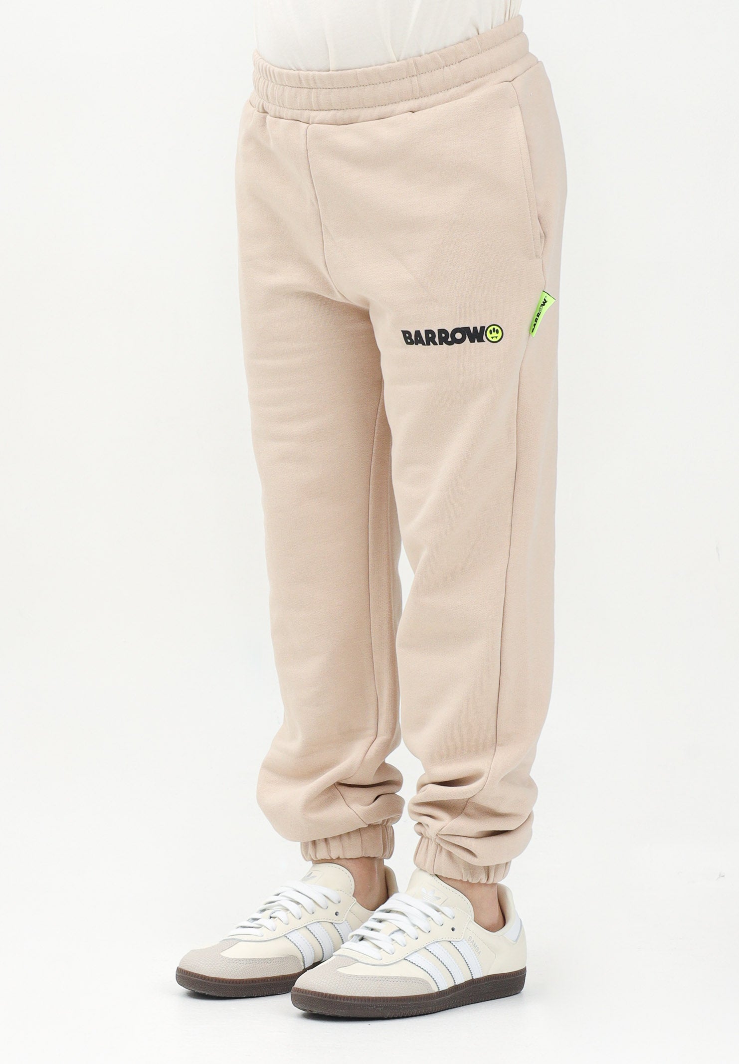 BARROW Pantalone sportivo beige per donna, ragazzi e bambini con stampa logo S5BKJUFP081 092 BARROW 