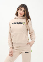 BARROW Felpa con cappuccio beige per donna, ragazzi e bambini rifinita da stampa logo S5BKJUHS078 092 BARROW 