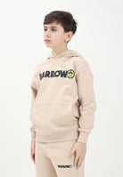 BARROW Felpa con cappuccio beige per donna, ragazzi e bambini rifinita da stampa logo S5BKJUHS078 092 BARROW 