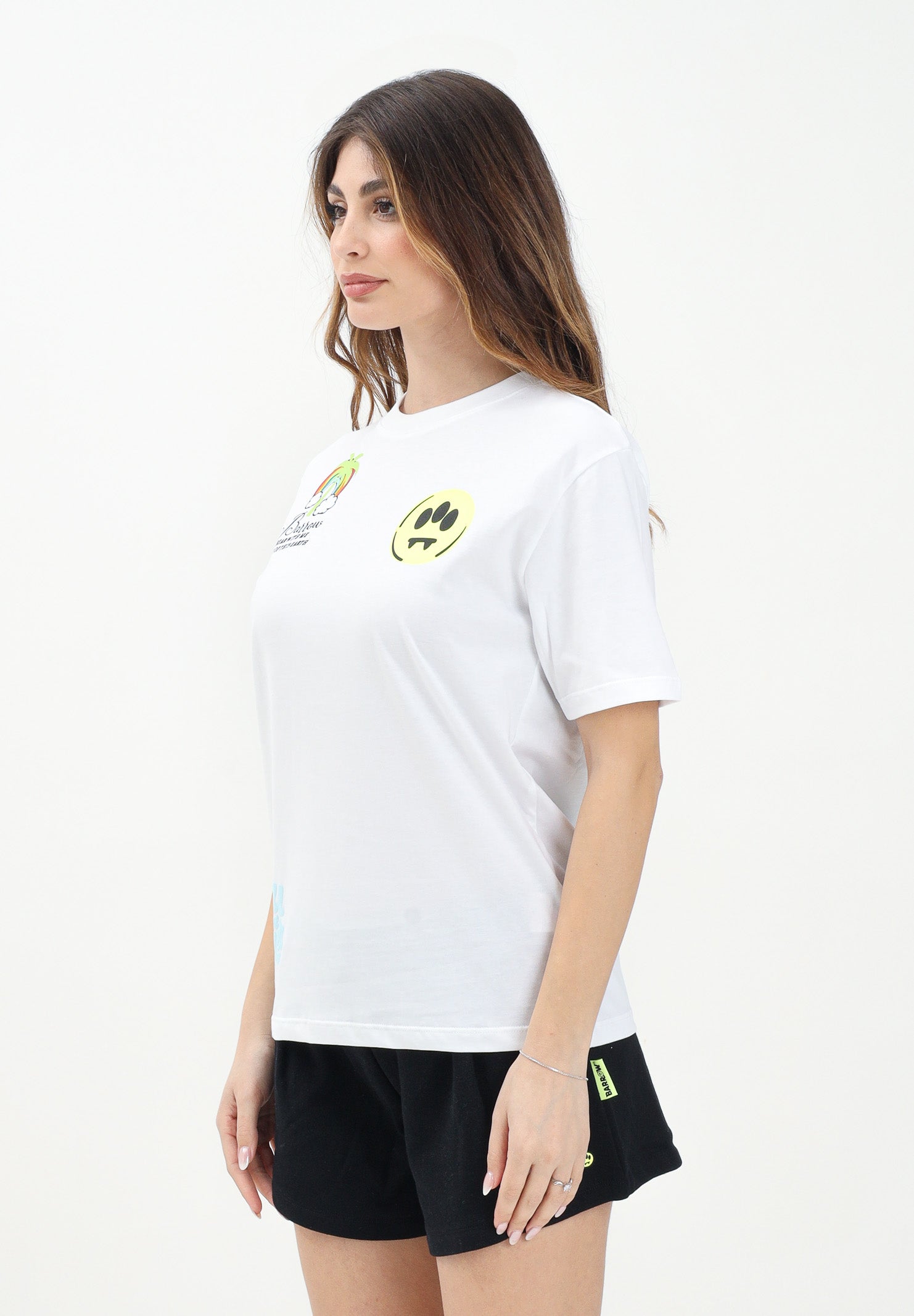 BARROW T-shirt a manica corta bianca per donna, ragazzi e bambini con varie stampe S5BKJUTH023 002 BARROW 