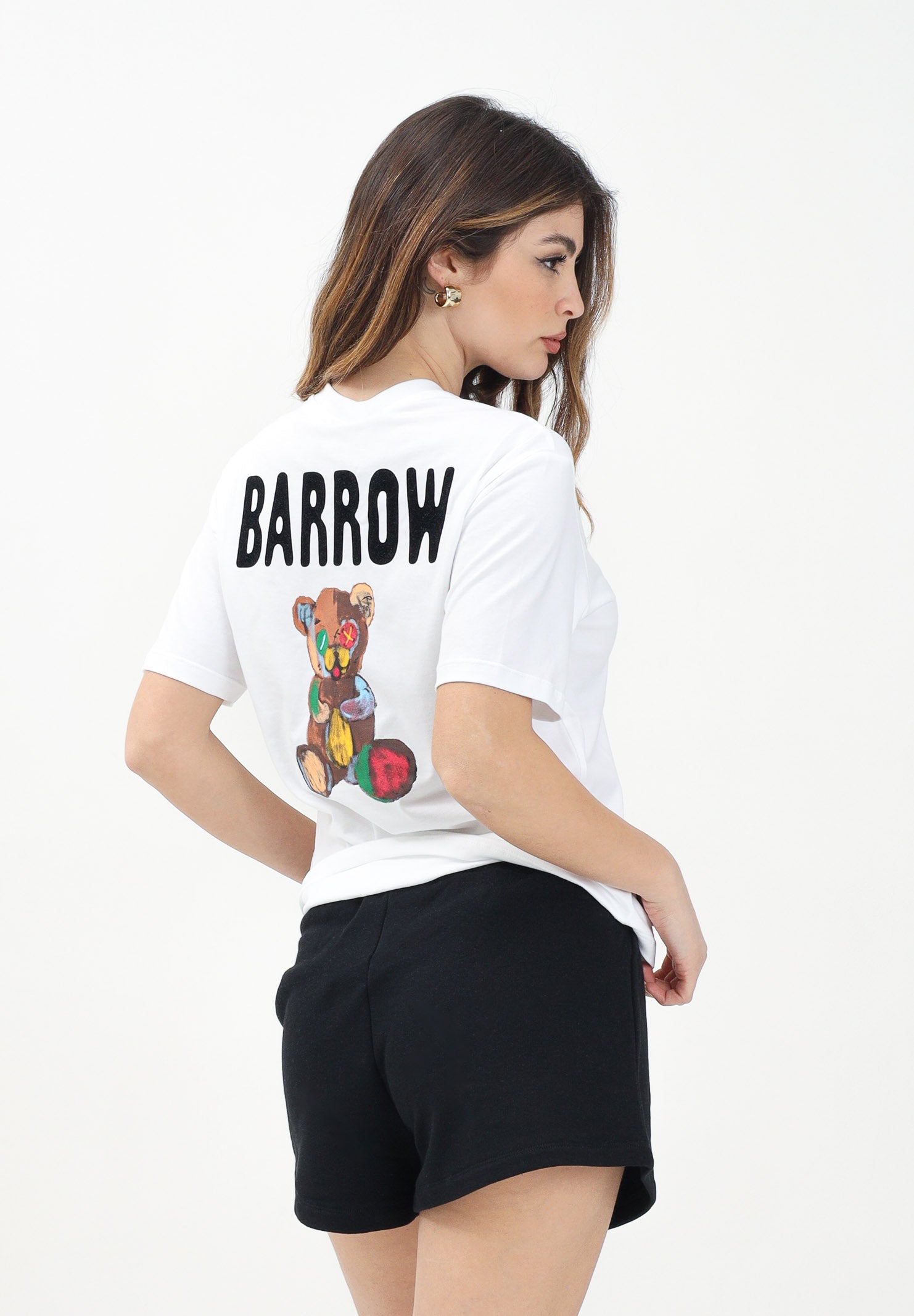 BARROW T-shirt a manica corta bianca per donna, ragazzi e bambini con varie stampe S5BKJUTH023 002 BARROW 