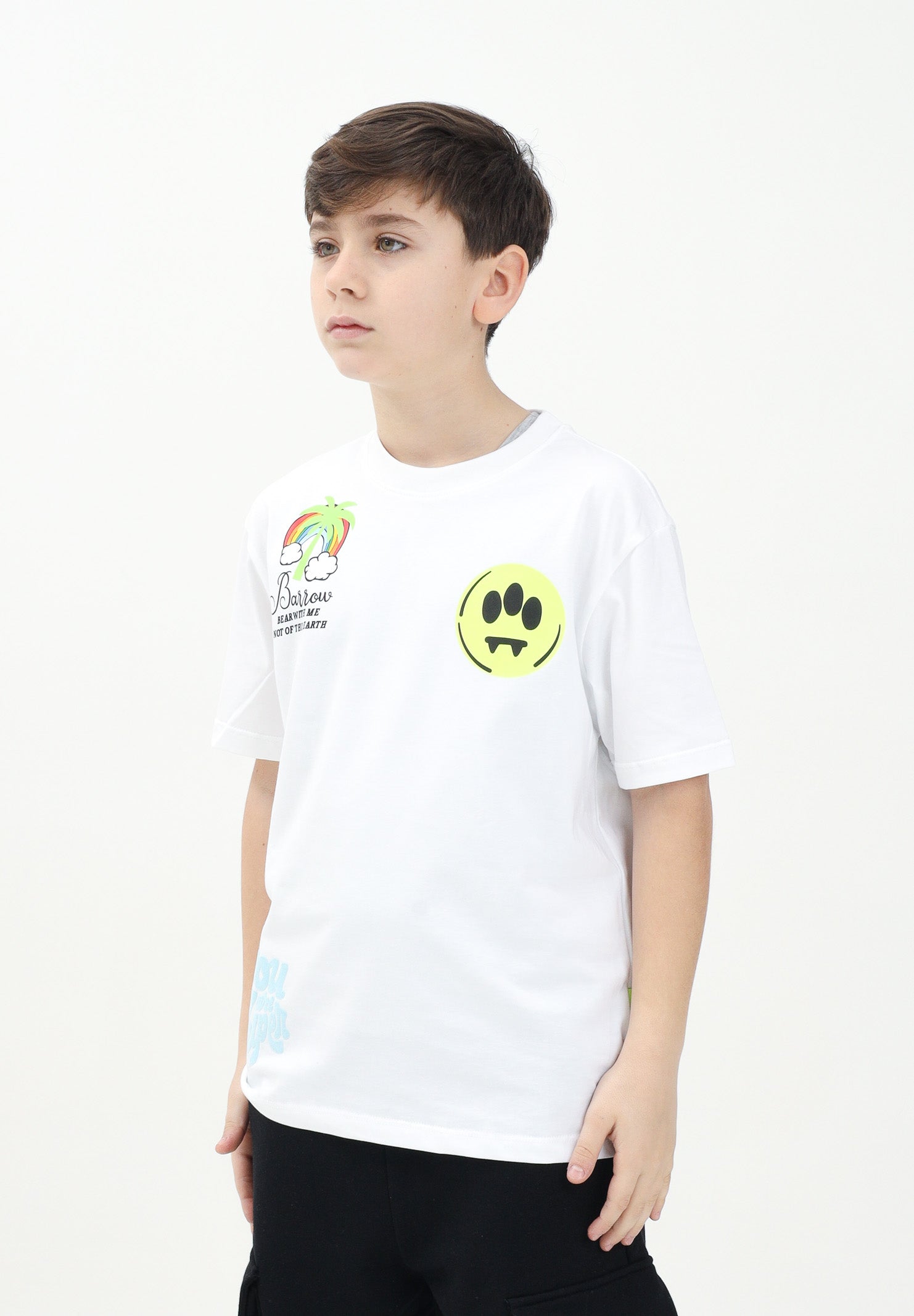 BARROW T-shirt a manica corta bianca per donna, ragazzi e bambini con varie stampe S5BKJUTH023 002 BARROW 