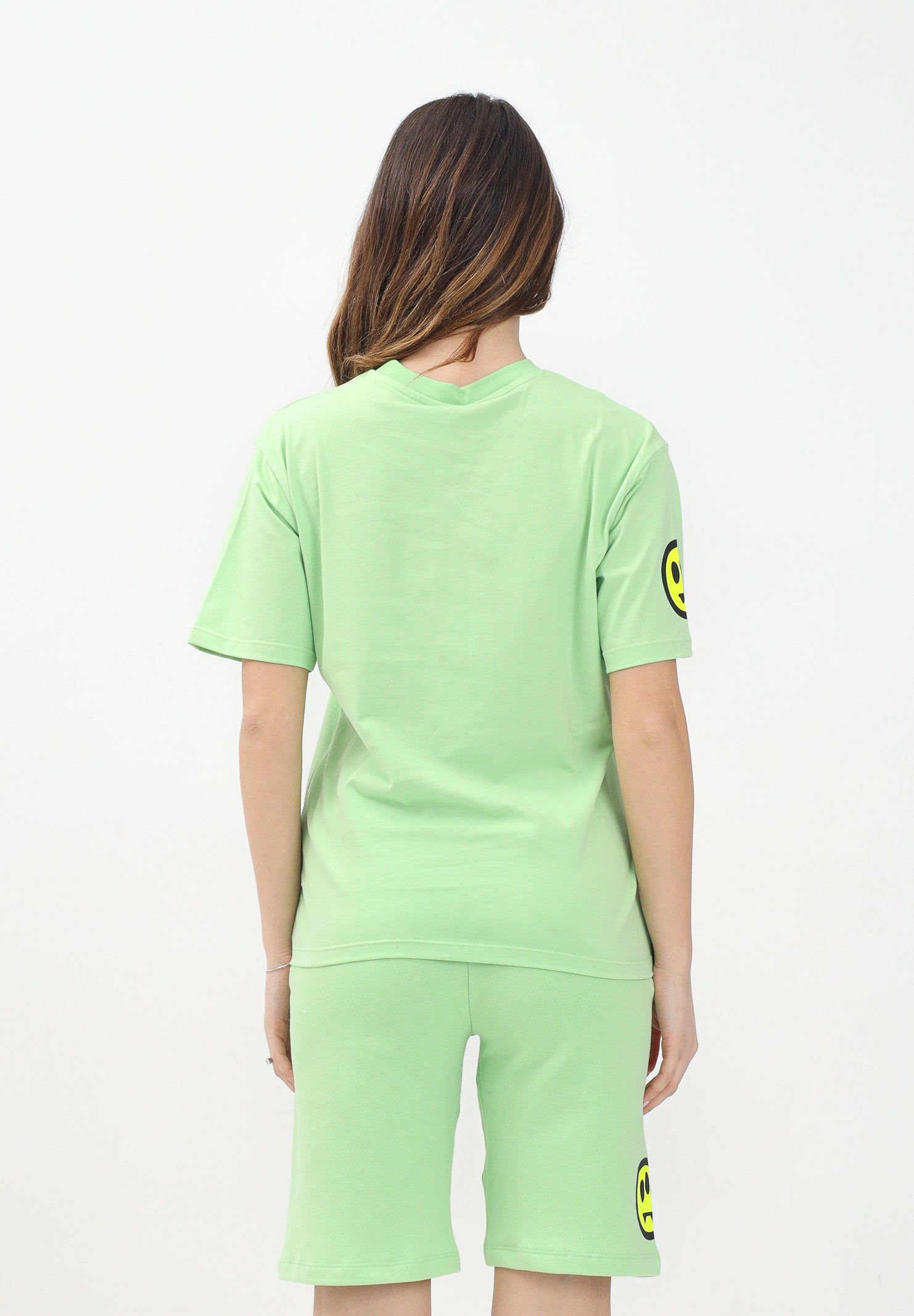 BARROW T-shirt a manica corta verde per donna, ragazzi e bambini con ricamo logo S5BKJUTH038 081 BARROW 