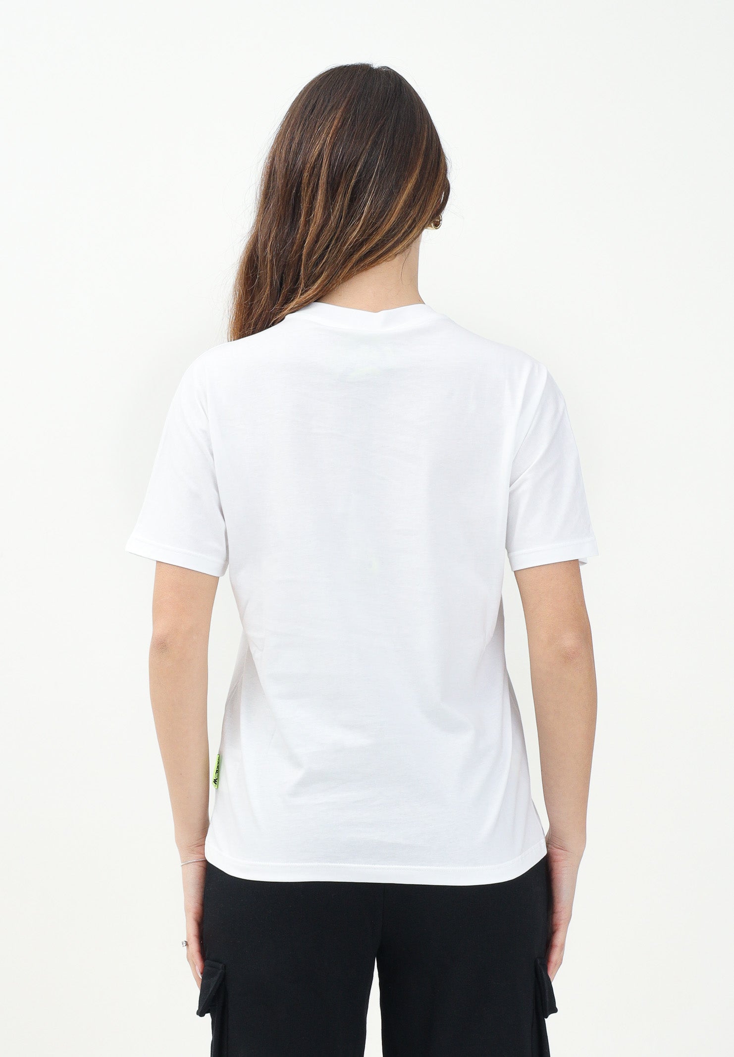 BARROW T-shirt a mainca corta bianca per donna, ragazzi e bambini con maxi stampa logo S5BKJUTH063 002 BARROW 