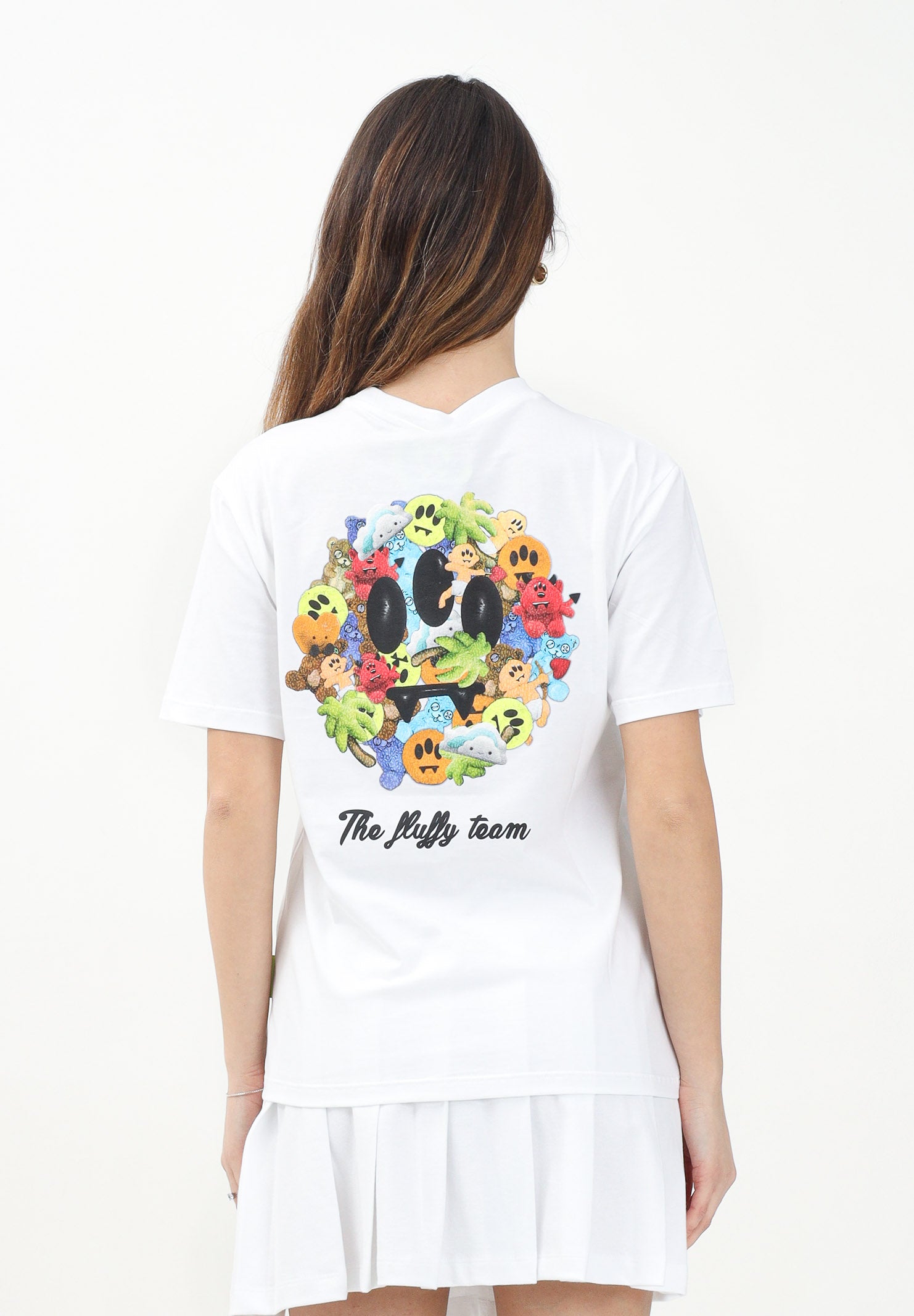BARROW T-shirt a manica corta bianca per donna, ragazzi e bambini con maxi stampa sul retro S5BKJUTH070 002 BARROW 