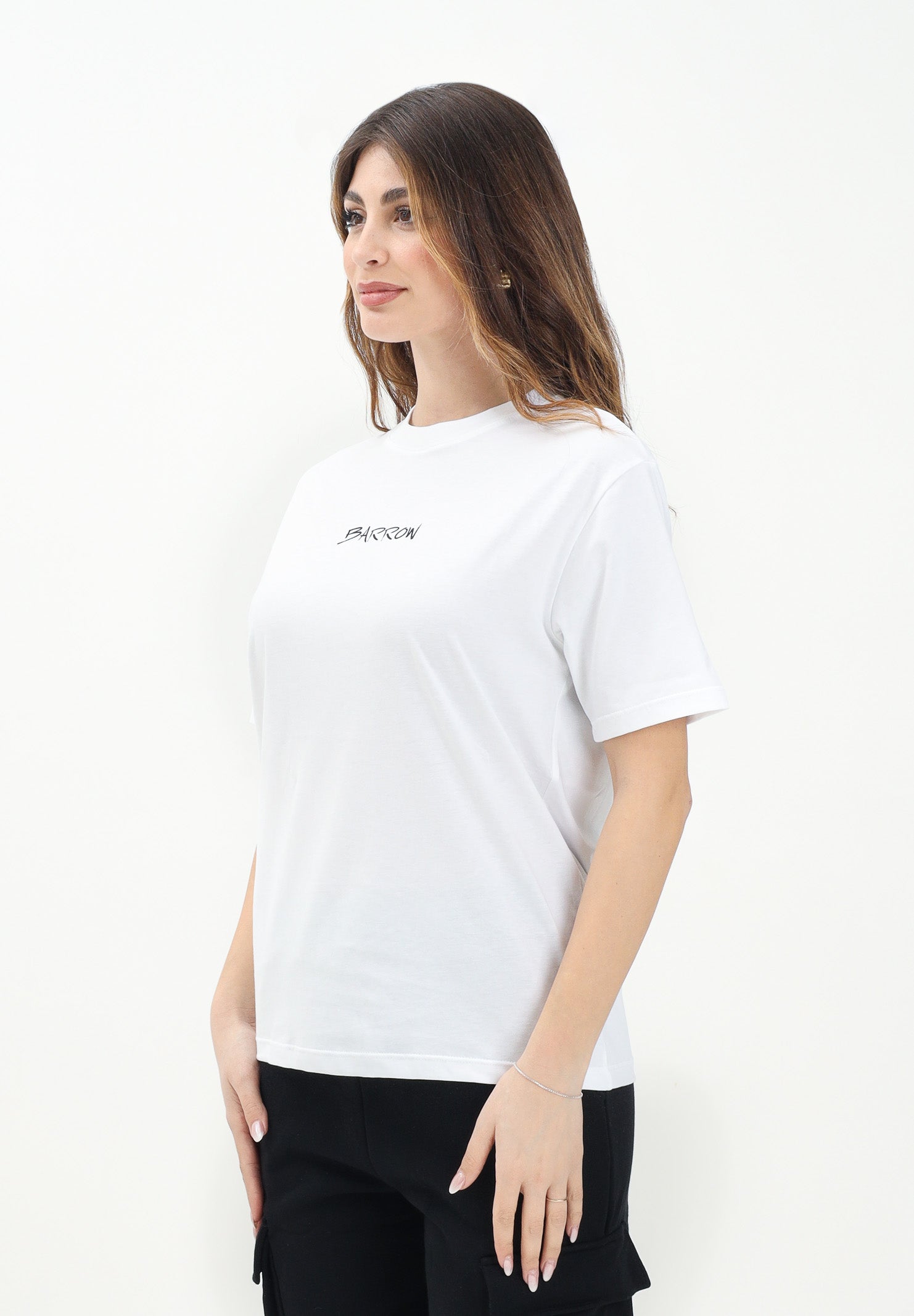 BARROW T-shirt a manica corta bianca per donna, ragazzi e bambini con stampa teddy sul retro S5BKJUTH072 002 BARROW 