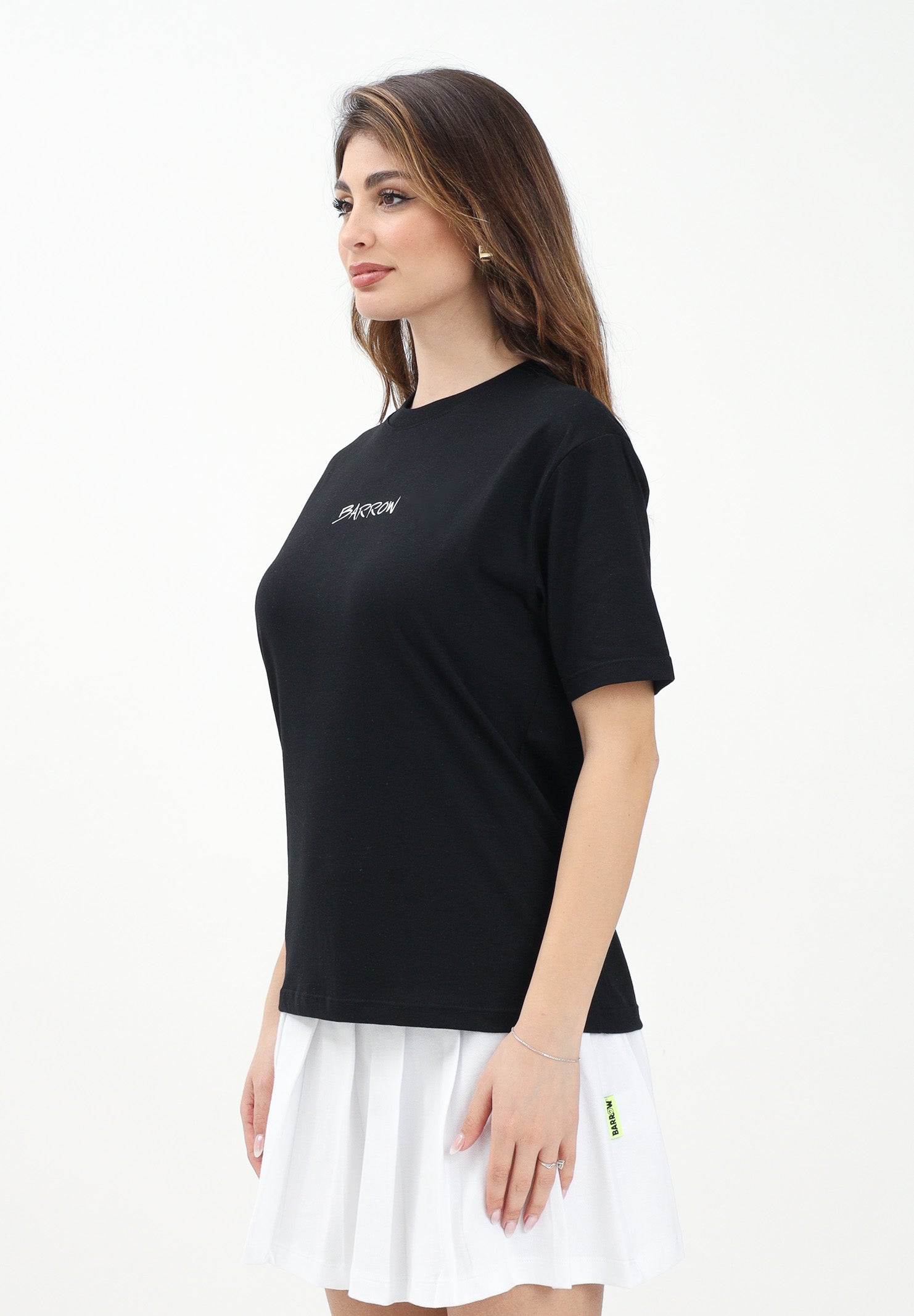BARROW T-shirt a manica corta nera per donna, ragazzi e bambini con stampa teddy sul retro S5BKJUTH072 110 BARROW 
