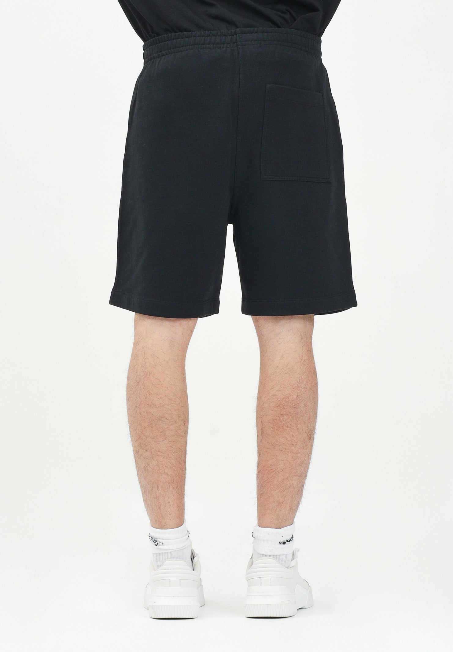 BARROW Shorts sportivo nero per uomo e donna con stampa logo S5BWUABE064 110 BARROW 