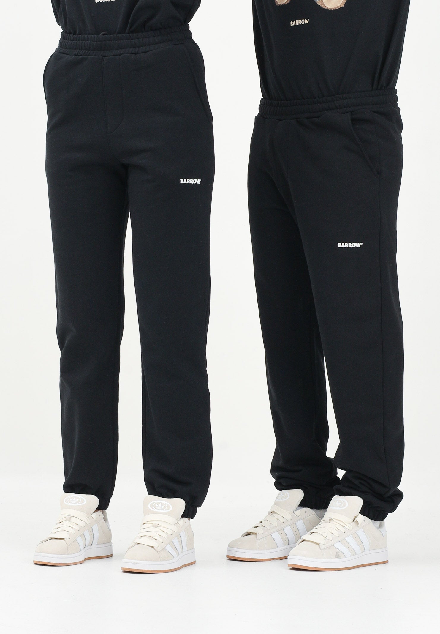 BARROW Pantalone sportivo nero per uomo e donna con stampa logo S5BWUAFP085 110 BARROW 