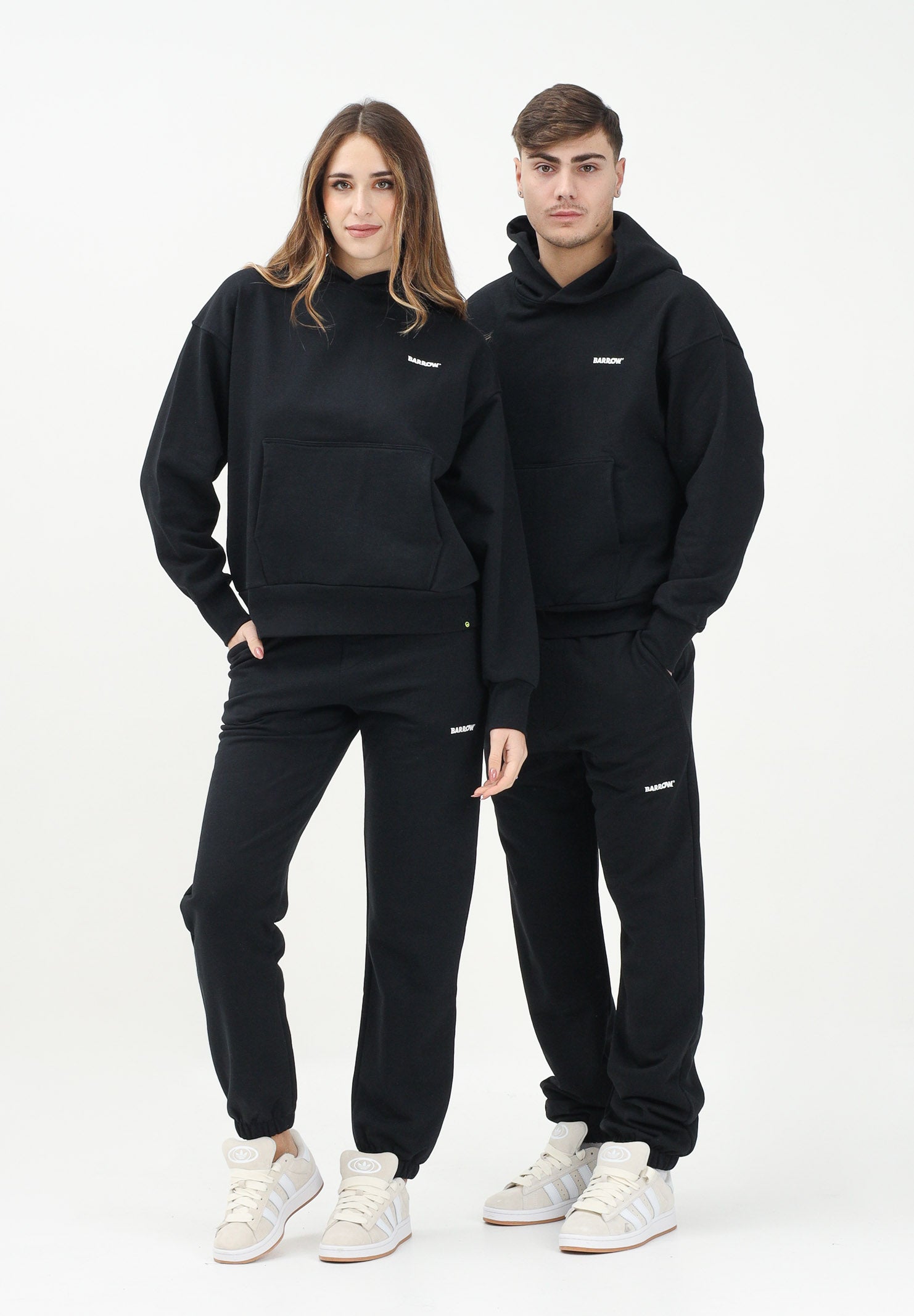 BARROW Pantalone sportivo nero per uomo e donna con stampa logo S5BWUAFP085 110 BARROW 