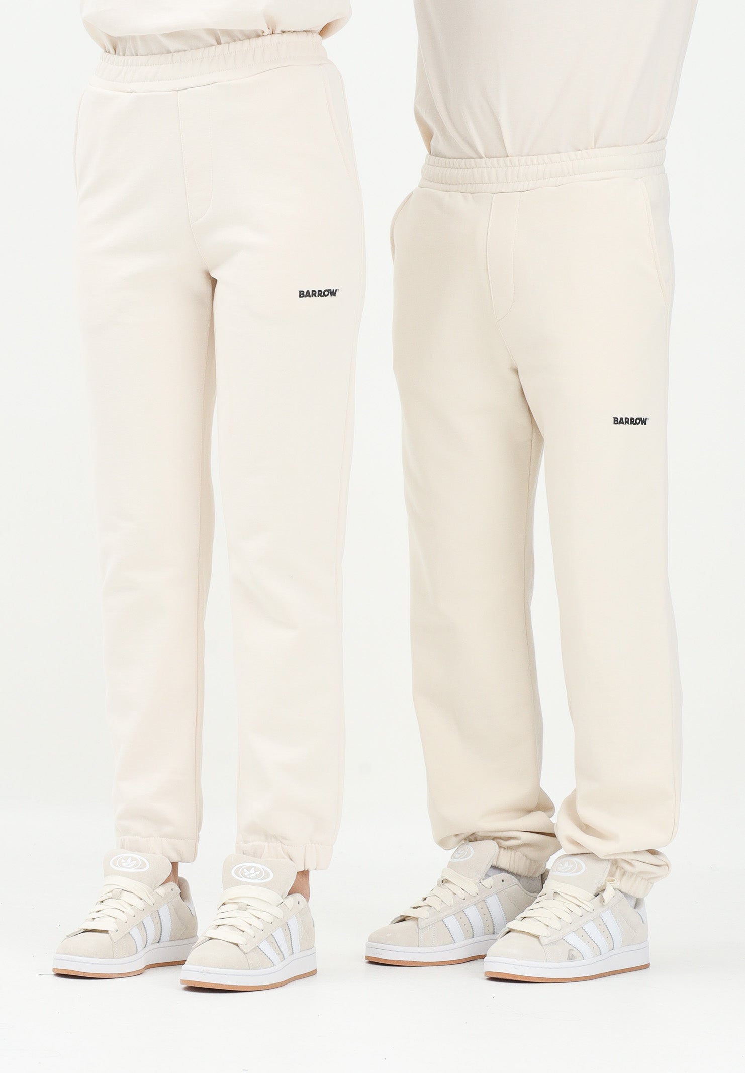 BARROW Pantalone sportivo vaniglia per uomo e donna con stampa logo S5BWUAFP085 BW029 BARROW 