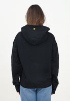 BARROW Felpa con cappuccio nera per uomo e donna rifinita da logo e smile S5BWUAHS083 110 BARROW 