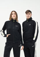 BARROW Felpa con zip nera per uomo e donna rifinita da bande a contrasto S5BWUAJK069 110 BARROW 