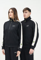BARROW Felpa con zip nera per uomo e donna rifinita da bande a contrasto S5BWUAJK069 110 BARROW 