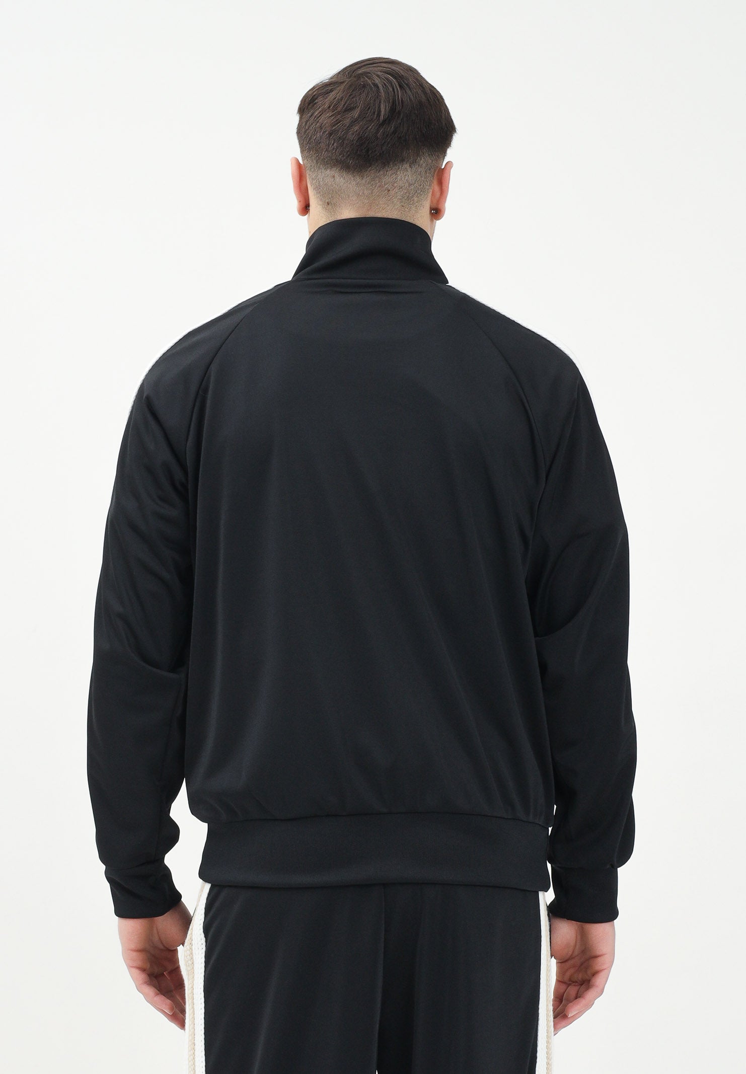 BARROW Felpa con zip nera per uomo e donna rifinita da bande a contrasto S5BWUAJK069 110 BARROW 