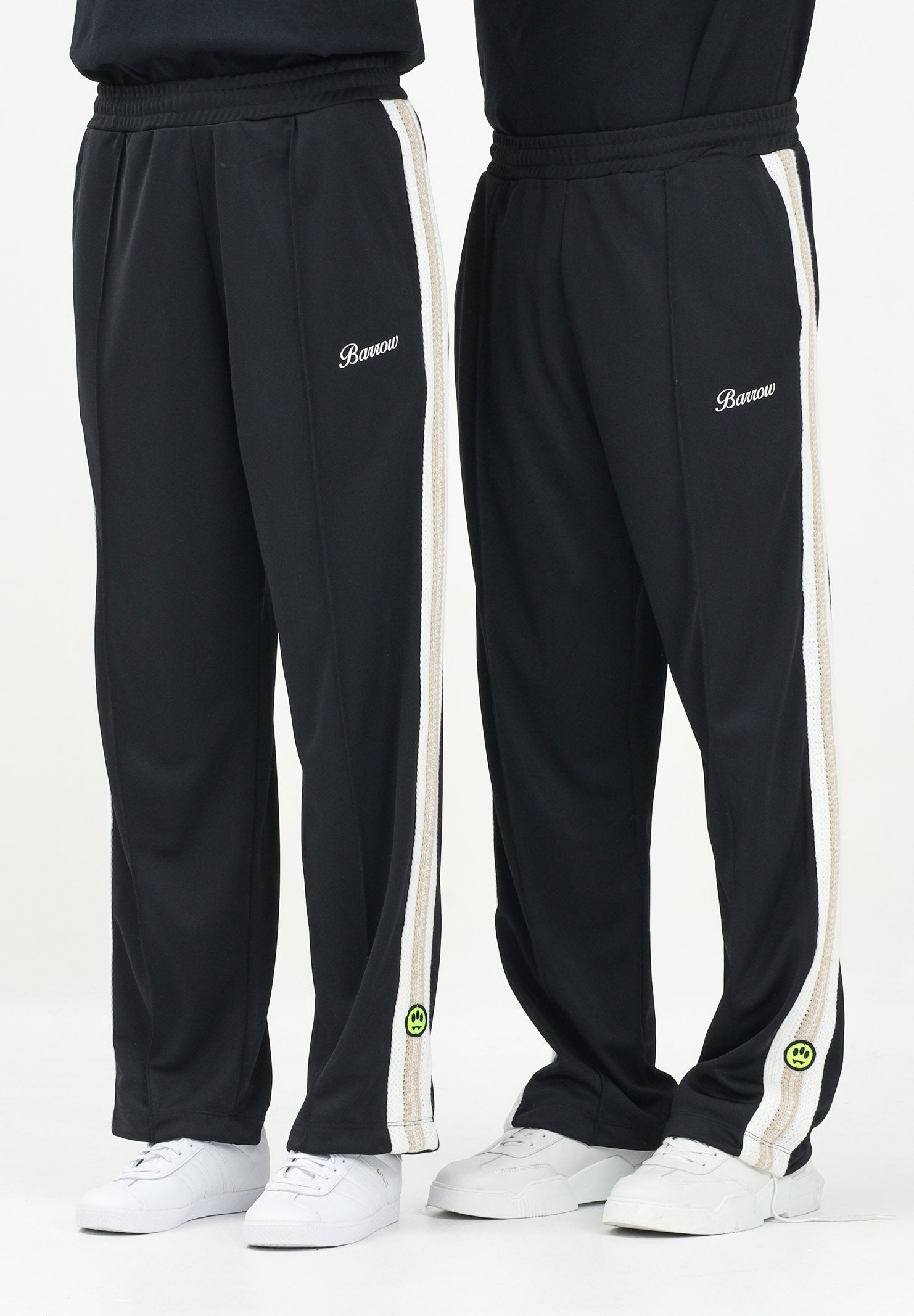 BARROW Pantalone sportivo nero per uomo e donna con bande laterali a contrasto S5BWUAPA016 110 BARROW 
